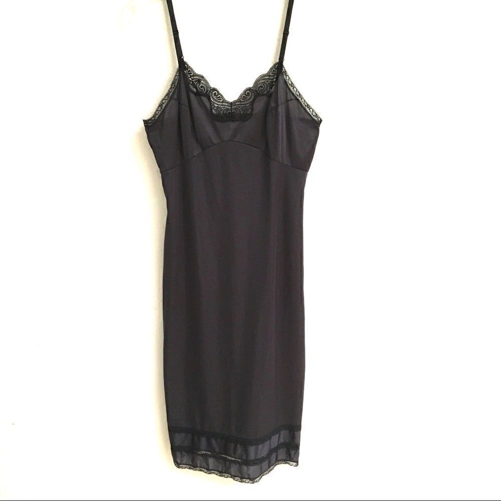 ‎Vintage black chemise slip dress 34*